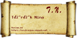 Török Nina névjegykártya